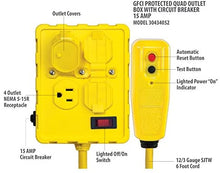 Load image into Gallery viewer, Tower Manufacturing GFCI Quad Outlet Box with Circuit Breaker
