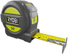 Load image into Gallery viewer, Ryobi 25 ft. Tape Measure with Overmold and Wireform Belt Clip