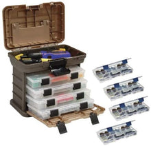 Load image into Gallery viewer, Plano Molding 135430 Stow N' Go Pro Rack with 4 #23500s Prolatch Organizers,Graphite Gray, Sandstone