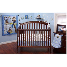 Load image into Gallery viewer, Little Bedding by NoJo 3 Little Monkeys 10pc Nursery in a Bag Crib Bedding Set, Blue