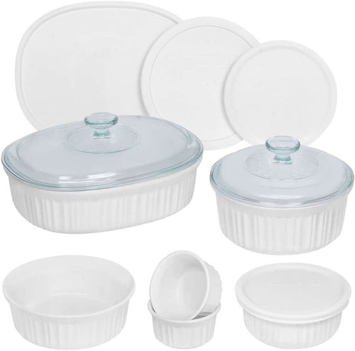 CorningWare French White Round and Oval Bakeware Set (12-Piece) Roll over image to zoom in CorningWare French White Round and Oval Bakeware Set