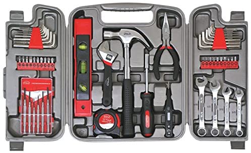 Apollo Tools DT9408 53 Piece Household Tool Set with Wrenches, Precision Screwdriver Set and Most Reached for Hand Tools in Storage Case