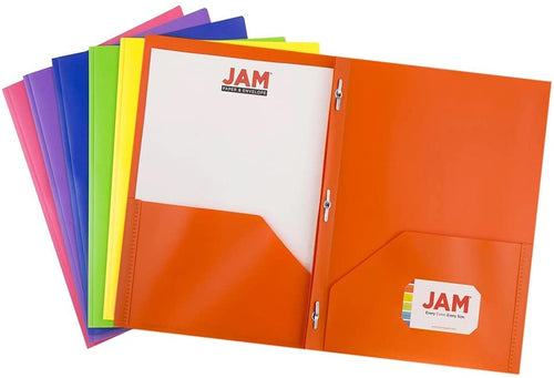 JAM Paper Plastic POP Two Pocket with Clasps Presentation Folder