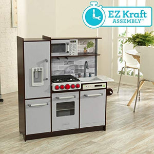 KidKraft Ultimate Elite Play Kitchen with Ez Kraft Assembly, Espresso, Large (53426)