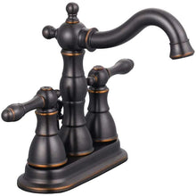 Load image into Gallery viewer, Lyndhurst 4 in. Centerset 2-Handle High-Arc Bathroom Faucet in Bronze