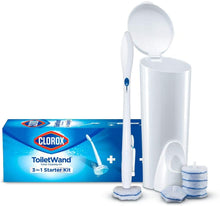Load image into Gallery viewer, Clorox ToiletWand Disposable Toilet Cleaning System - ToiletWand, Storage Caddy and 6 Disinfecting ToiletWand Refill Heads (Packaging May Vary) (03191)