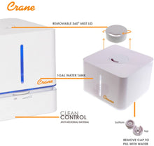 Load image into Gallery viewer, Crane Personal Ultrasonic Cool Mist Humidifier, Cube