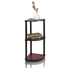 Load image into Gallery viewer, Furinno 12077DC/BK Turn-n-Tube Multipurpose 3-Tier Corner Shelf, Dark Cherry/Black