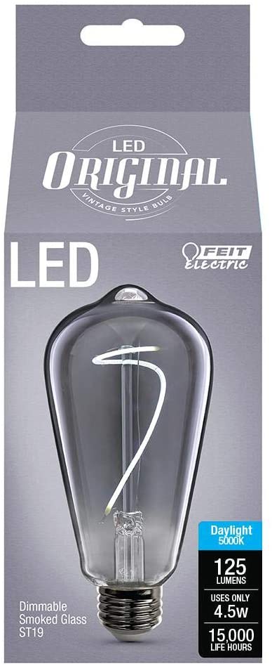 Feit 40-Watt Equivalent ST19 Dimmable LED Smoke Vintage Style Light Bulb Daylight Medium (E26)