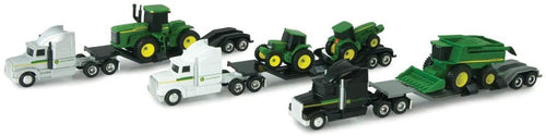 John Deere Black,Silver or White semi with tractor or skid steer