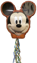 Load image into Gallery viewer, Mickey Mouse Shaped Drum Pull Party Pinata, 1ct