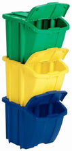 Load image into Gallery viewer, Suncast BH183PK Stackable Recycling Bin Containers &amp; Lids, Multicolored (3 Pack)