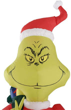 Load image into Gallery viewer, Inflatable Grinch Steals Christmas in Santa Suit with Sack 8 ft. H x 4.23 ft. W