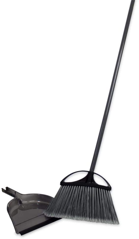 HDX 13 in. Extra Wide Angle Broom with Dustpan