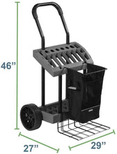 Load image into Gallery viewer, SuperDuty Lawn &amp; Garden Toolbox on Never Flat Wheels &amp; 120 Lb. Capacity Lift Plate-Made in USA - Organize &amp; Store Lawn &amp; Garden Tool Garage Storage Rack &amp; Yard Cart Garden Wheelbarrow Wagon (SD490)