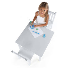 Load image into Gallery viewer, Tot Tutors Kids Wood Table and 2 Chairs Set, White (Daylight)