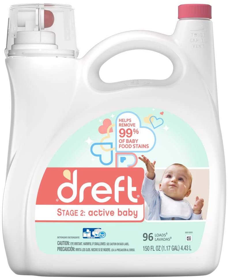 Dreft Stage 2: Active Baby Liquid Laundry Detergent (HE), 150 oz, 96 Loads