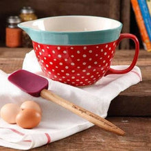 Load image into Gallery viewer, The Pioneer Woman Flea Market 2.83-Quart Batter Bowl with Decal, Red Polkadot