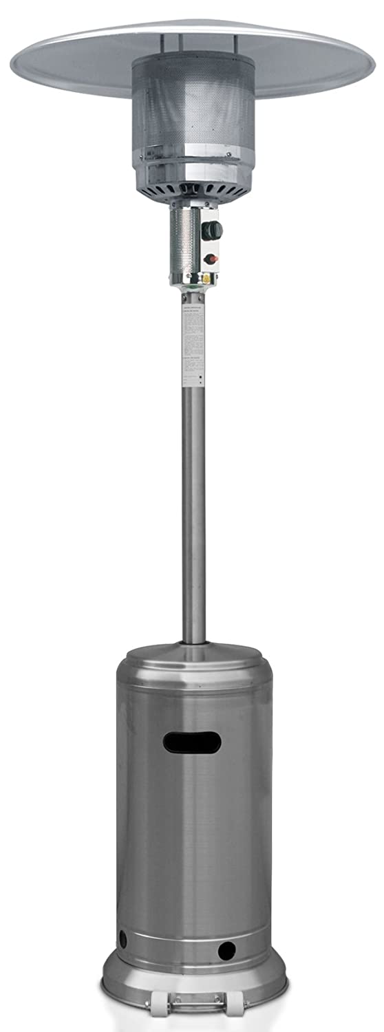 Garden Sun GS4400SS Floor Standing 41,000 BTU Propane Powered Patio Heater With Push Button Ignition, Stainless Steel