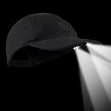 Load image into Gallery viewer, POWERCAP LED Hat 25/10 Ultra-Bright Hands Free Lighted Battery Powered Headlamp – Black Unstructred Cotton (CUB4-280612)
