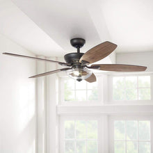 Load image into Gallery viewer, Home Decorators Collection Connor 54 in. LED Seville Bronze Dual-Mount Ceiling Fan with Light Kit and Remote Control