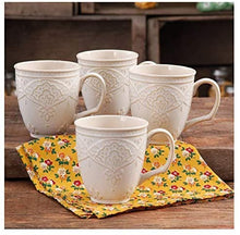 Load image into Gallery viewer, The Pioneer Woman Farmhouse Lace Mug Set, 4-Pack Off White