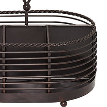 Load image into Gallery viewer, Gourmet Basics by Mikasa 5153172 Rope Metal Tabletop Flatware and Napkin Picnic Caddy 10&quot; Antique Black