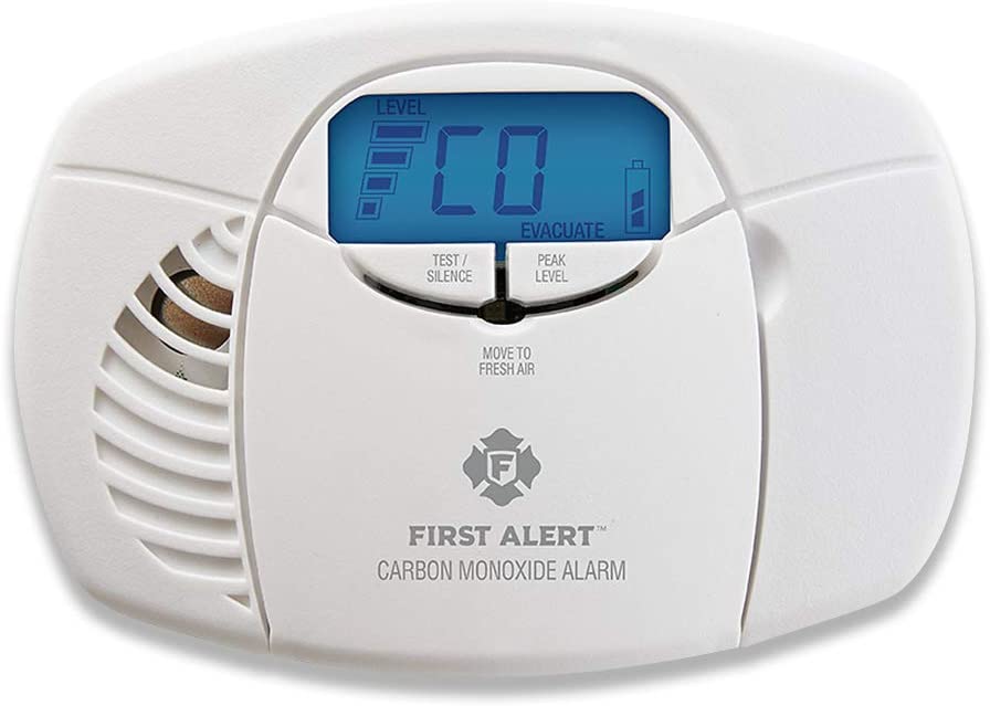 First Alert Carbon Monoxide Detector Alarm|No Outlet Required with Digital Display and Peak Memory, Battery Operated, CO410