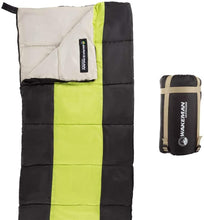 Load image into Gallery viewer, Trademark Global Lightweight Kids Sleeping Bag in Neon Green and Black