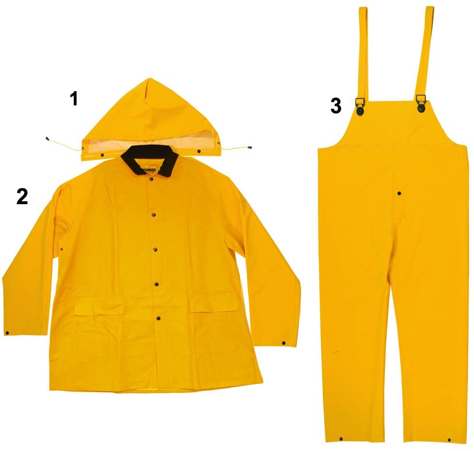 Enguard HEAVY DUTY 3pc Yellow Rainsuit, Size XL