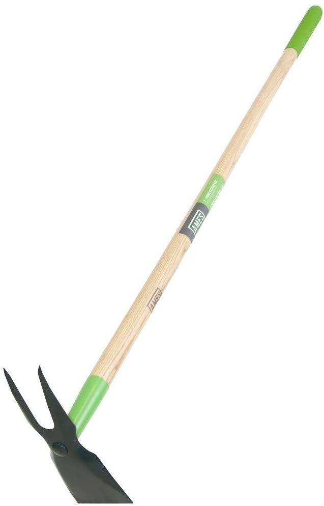 AMES 2825500 2-in-1 Dual-Prong Weeder Hoe with Hardwood Handle, 54-Inch