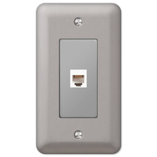 Devon Brushed Nickel 1 Phone Jack with Hardware