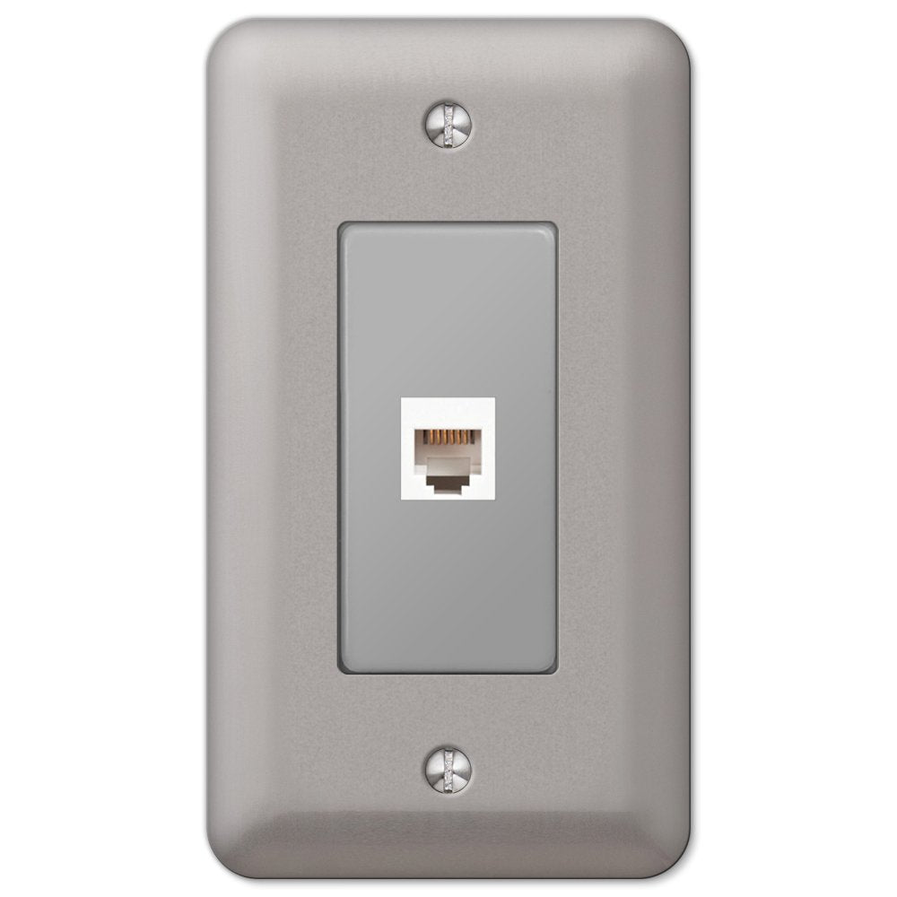 Devon Brushed Nickel 1 Phone Jack with Hardware