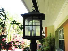 Load image into Gallery viewer, Home Decorators Collection Brimfield 3-Light Outdoor Aged Iron Post Light