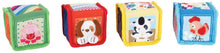 Load image into Gallery viewer, Earlyears Soft Baby Blocks with Pictures Textures, Patterns, and Sounds, Multi (E00300)
