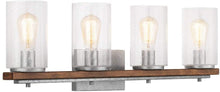 Load image into Gallery viewer, Boswell Quarter 4-Light Galvanized Vanity Light with Painted Chestnut Wood Accents