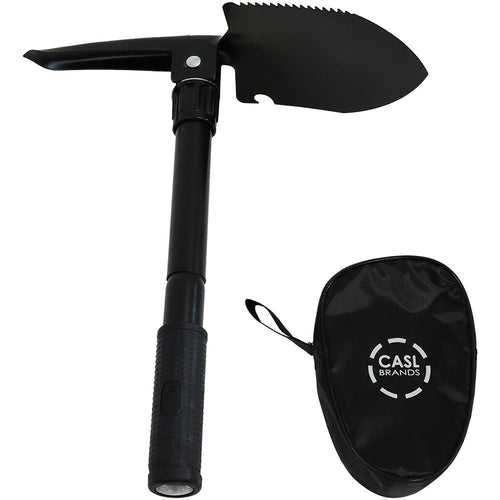 CASL Brands Steel Portable Camping Shovel with Pick and Carrying Case