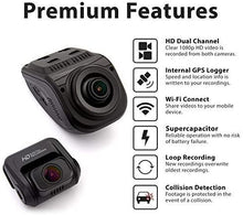 Load image into Gallery viewer, Rexing V1P Pro Dual 1080p Full HD Front and Rear 170 Degree Wide Angle Wi-Fi Car Dash Cam with Built-in GPS Logger, Supercapacitor, 2.4" LCD Screen, G-Sensor, Loop Recording, Mobile App