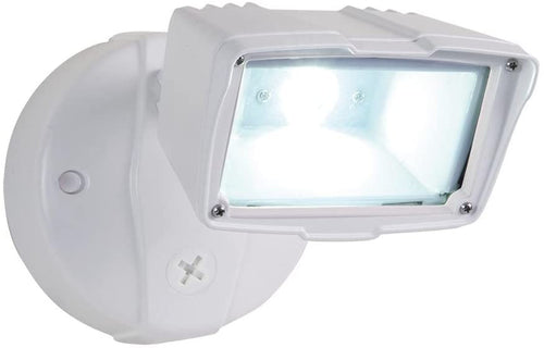 Halo White Outdoor Integrated LED Small-Head Security Flood Light with 1475 Lumens, 5000K Daylight, Switch Controlled
