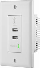 Load image into Gallery viewer, Insignia&trade; - In-wall 3.6A Surge Protected USB Hub - White