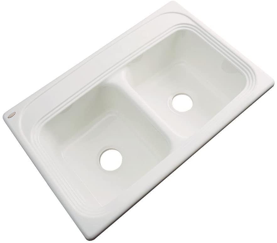 Chesapeake Drop-in Acrylic 33x22x9 0-Hole Double Bowl Kitchen Sink in Almond