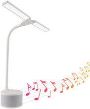 Load image into Gallery viewer, OttLite LED Dual Head Desk Lamp with Bluetooth Speaker, White