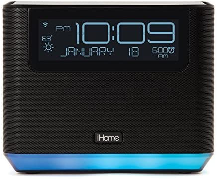 iHome iAVS16 Bedside Speaker with Alexa Built In, Bluetooth, and USB Charging, Now Supports Spotify by Voice