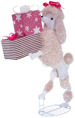 Home Accents Holiday 42 in Cool White 80-Light LED Poodle and Presents