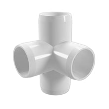 Load image into Gallery viewer, FORMUFIT F0014WT-WH-4 4-Way Tee PVC Fitting, Furniture Grade, 1&quot; Size, White (Pack of 4)