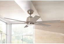 Load image into Gallery viewer, Kensgrove 54 in. Integrated LED Indoor Brushed Nickel Ceiling Fan with Light Kit works with Google Assistant and Alexa