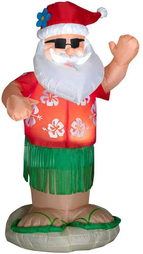 Home Accents Holiday Inflatable Santa Dances The Hula Airblown 6 ft. Pre-lit LED