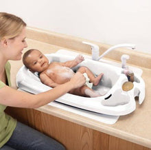 Load image into Gallery viewer, Safety 1st Infant Newborn Baby to Toddler Bath Tub, White - Fit Standard Size Single or Double Sinks, Contoured Support for Toddler