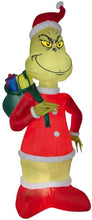 Load image into Gallery viewer, Inflatable Grinch Steals Christmas in Santa Suit with Sack 8 ft. H x 4.23 ft. W