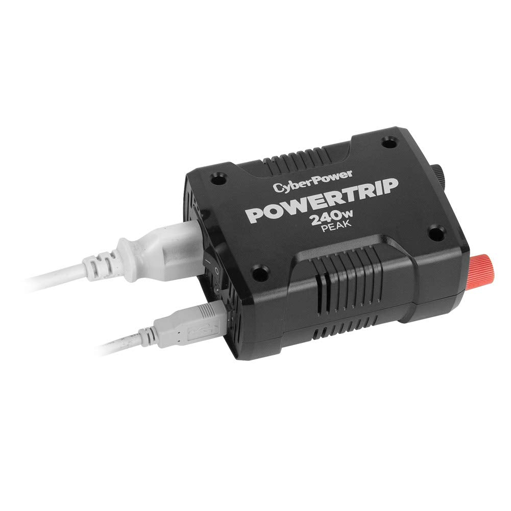 CyberPower Power Trip 240W 12V Outlet & USB Port Power Inverter CPS240PAU